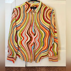 Paul Smith Women's Striped Button Up Blouse Size 44 EUC SM- MED